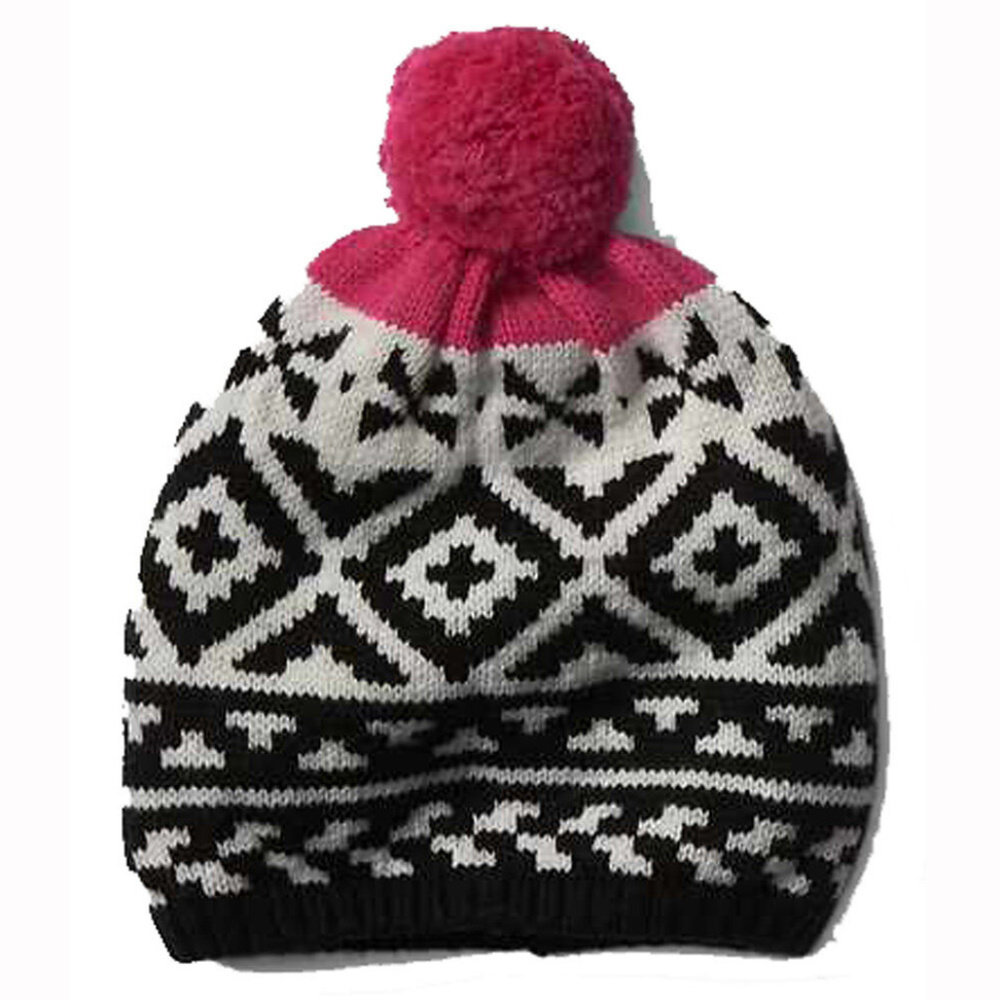 Gap Fair Isle Pom Pom Merino Wool Blend Hat